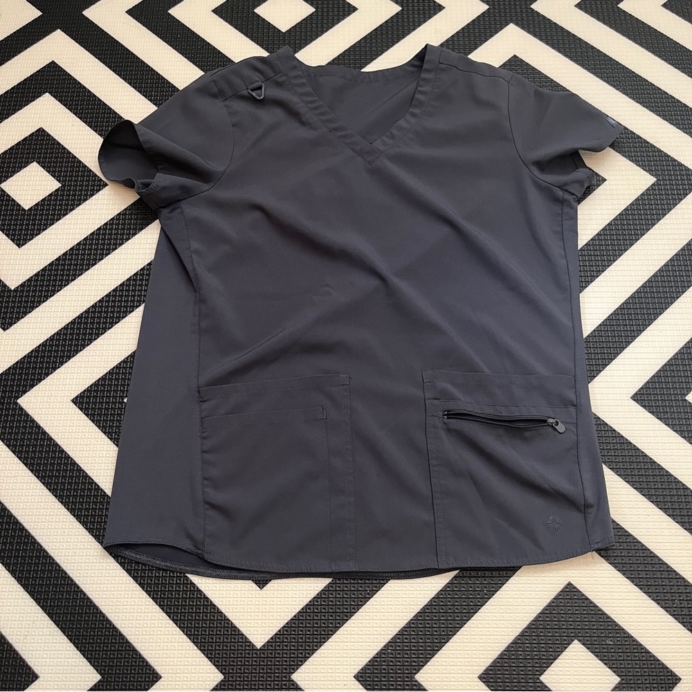 MedCouture Pewter Scrub Top sz S